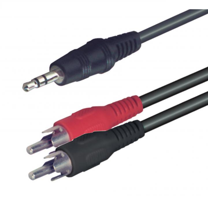 audió kábel, 3,5 mm sztereó dugó 2 rca dugó 1,5 m