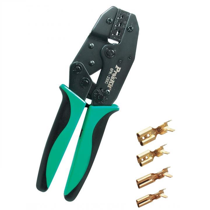 pro'skit 6pk 230c préselő fogó, 220 mm, 0,5 6 mm^2 ig, racsnis áttétel, 6 féle nyomaték