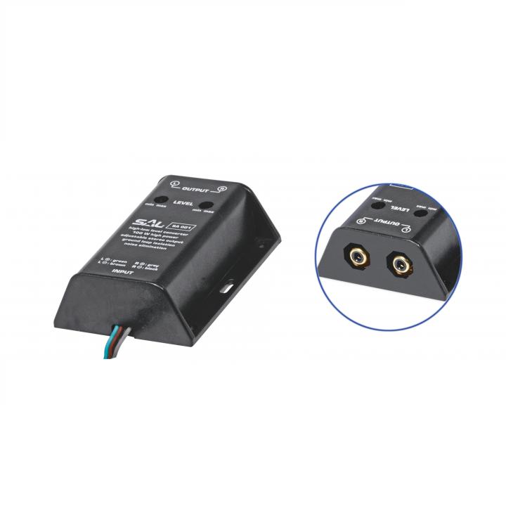 sal sa 001 jelszint átalakító, sztereó, 2 x 50 w, hangerőszabályzás csatornánként