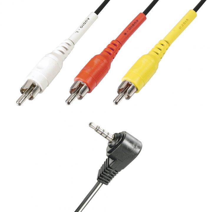 home vc 20 2 videókábel, 4 pólusú 3,5mm dugó, rca dugó, 2m