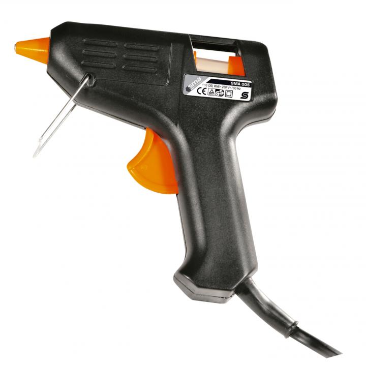 home sma 005 ragasztópisztoly, mini kivitel, 10 (30) w / 230 v~ / 50 hz, gyors, pontos ragasztás, kihajtható asztali támaszték, 2 db ajándék ragasztórúd