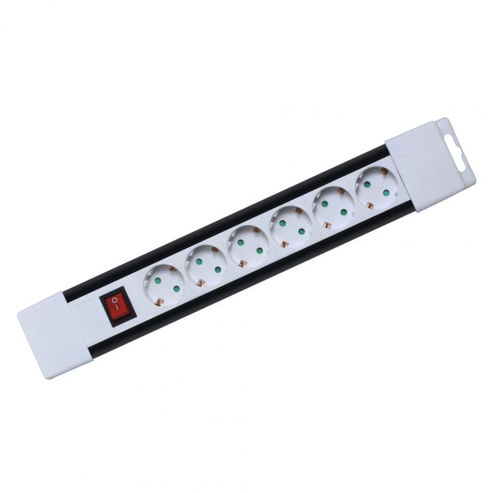 home pnv 06k/wh hálózati elosztó, 2 m, h05vv f 3g1,0 mm2 kábel, kapcsolós, ip20 kivitel, 6 aljzat gyermekvédelemmel, max. 3500w, fehér, felakasztható