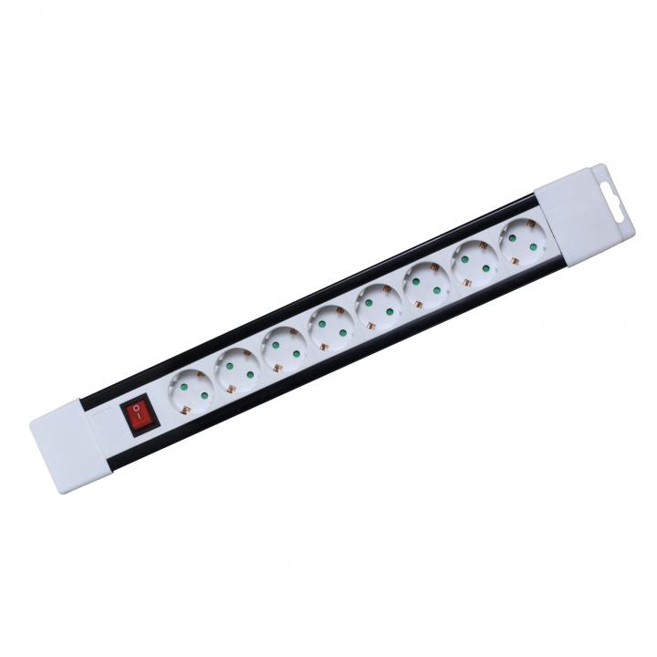 home pnv 08k/wh hálózati elosztó, 2 m, h05vv f 3g1,0 mm2 kábel, kapcsolós, ip20 kivitel, 8 aljzat gyermekvédelemmel, max. 3500w, fehér, felakasztható