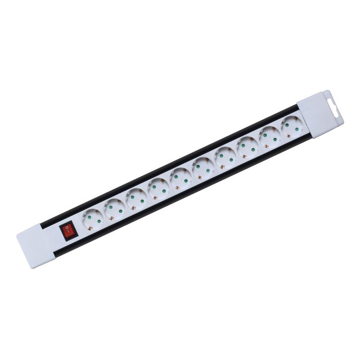 home pnv 10k/wh hálózati elosztó, 2 m, h05vv f 3g1,0 mm2 kábel, kapcsolós, ip20 kivitel, 10 aljzat gyermekvédelemmel, max. 3500w, fehér, felakasztható