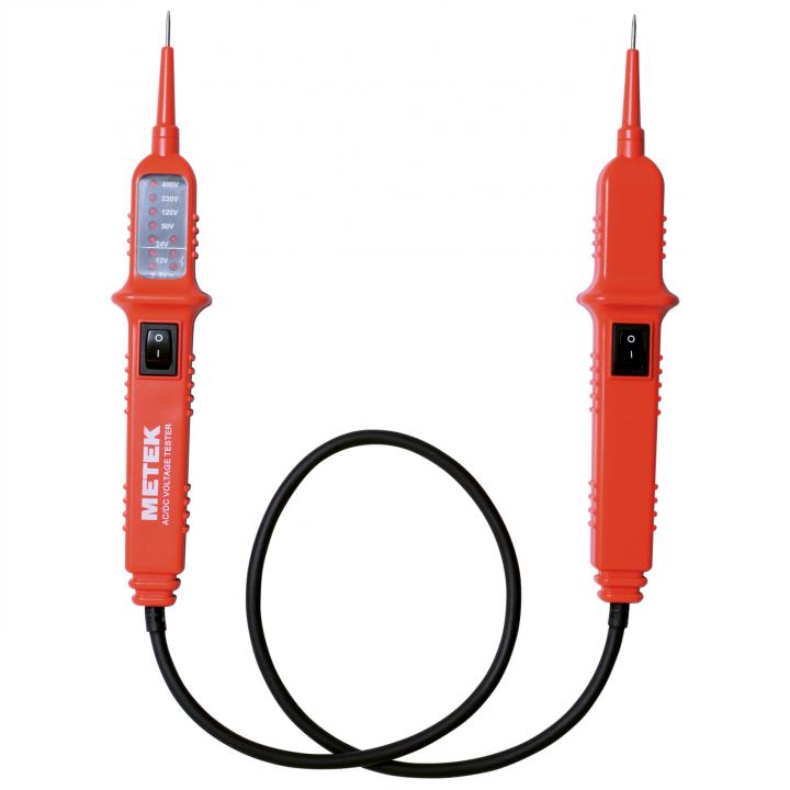 home mvt 808ace kétpólusú ac/dc feszültségvizsgáló, 6 400 v egyen és váltakozó feszültséghez, 10 led visszajelző, robusztus ház és vezeték