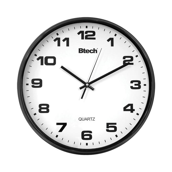 btech bh 130 falióra, 25 cm átmérő, fekete számlap, fekete keret, műanyag
