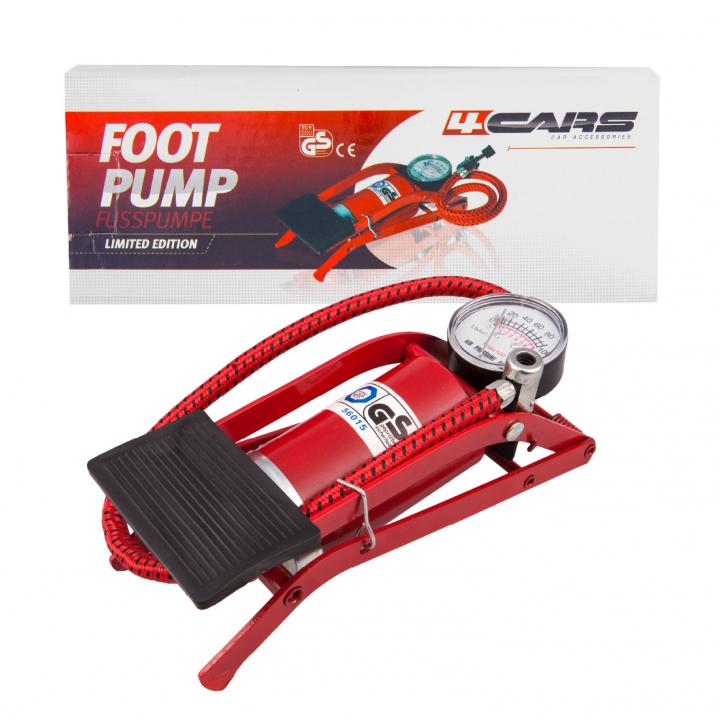 sal 90717 lábpumpa, 7 bar, légnyomásmérő, 1+2 szelepadapter