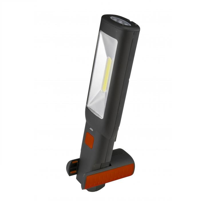 home wl 3w+7l led szerelőlámpa, 3 w cob led, 7 fehér led, abs, 3 üzemmód, 1800 mah, mágneses, kampós, kihajtható