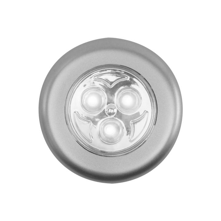 home gl 03 bútorvilágítás, 3 led, hidegfehér, nyomógombos, öntapadós felület