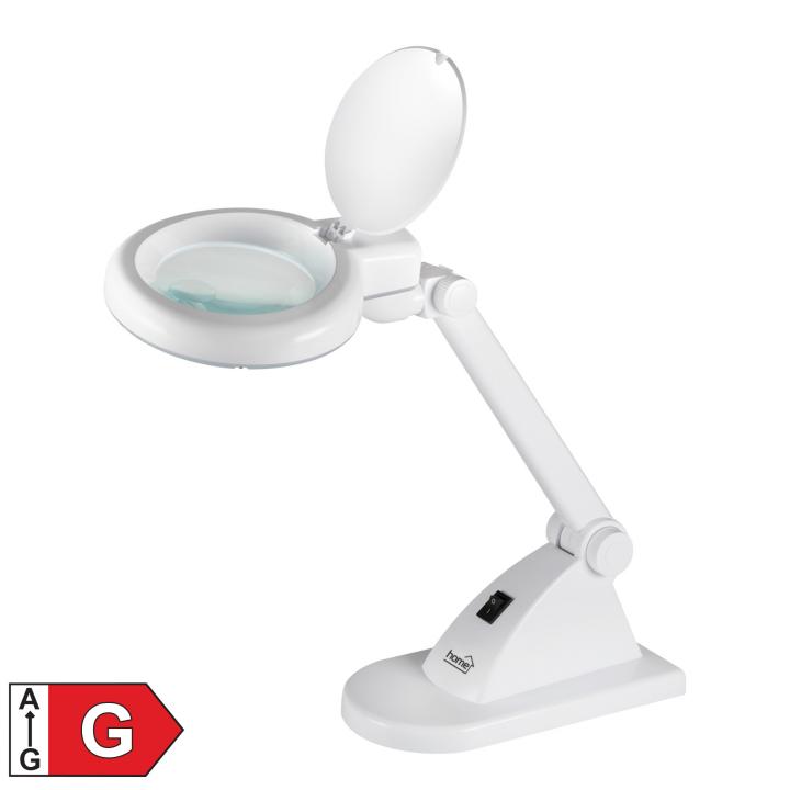 home nkll 06 led es nagyítós asztali lámpa, 30 hidegfényű led, 6500 k, 400 lm, 3 dioptria nagyítás, 12 dioptria másodlagos lencse