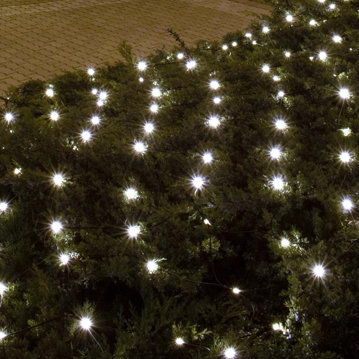 home kln 400c/wh led es háló, 6x4 m / 400 db hidegfehér led, zöld vezeték, állófényű, hálózati adapter, kül és beltéri kivitel