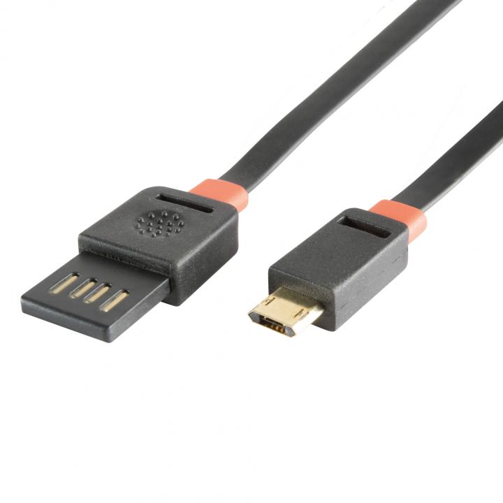 home usbf 3 töltőkábel, 2 oldalú, fordítható, usb a dugó, microusb b dugó, 3m, 2,1a, adatkábel
