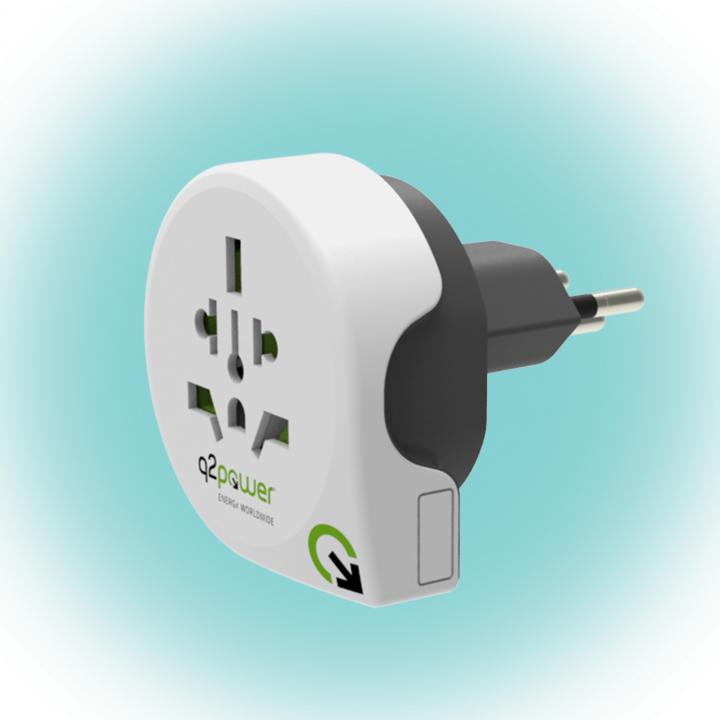 q2 power utazóadapter "world to switzerland"