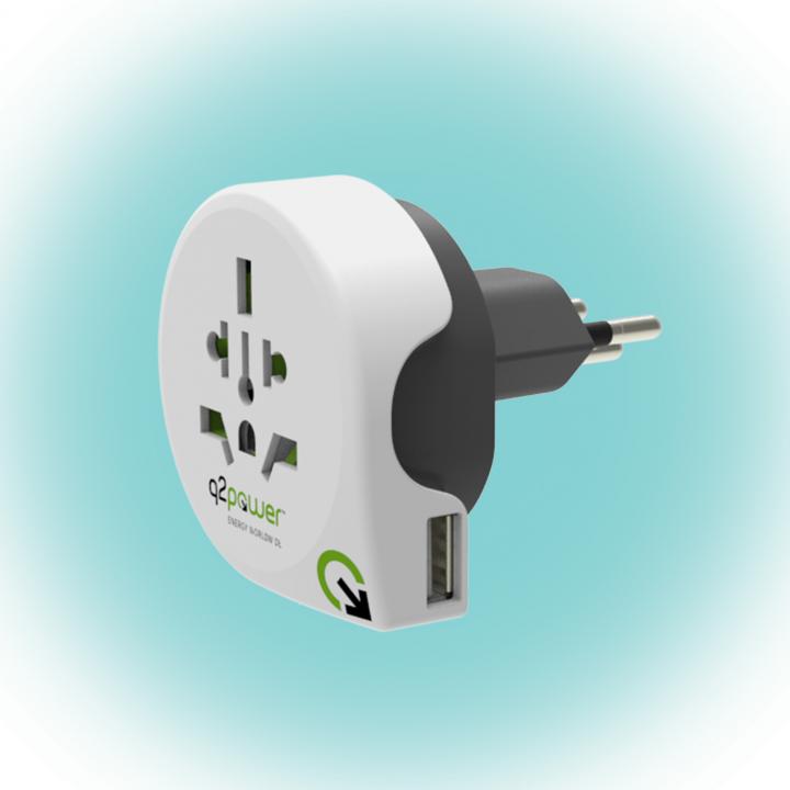 q2power 1.100210 utazóadapter, world to switzerland usb, indulási ország: aus/china, it, uk, ch, brazil, usa, euro, célország: ch, usb port