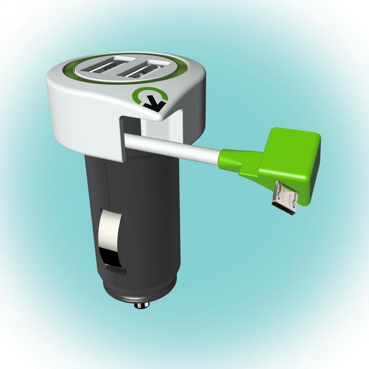 sal 3.100110 autós usb töltő, 2 usb aljzat, 1 kihúzható micro usb csatlakozó, 3.1 a megosztott