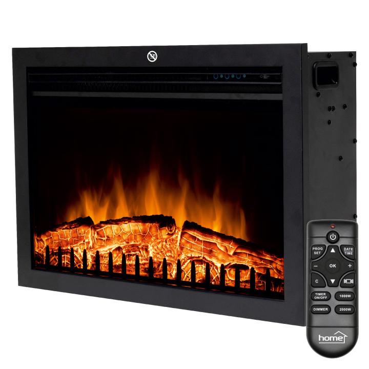 home fkki 03 beépíthető elektromos látványkandalló, 1000w/2000w, heti program, távirányító