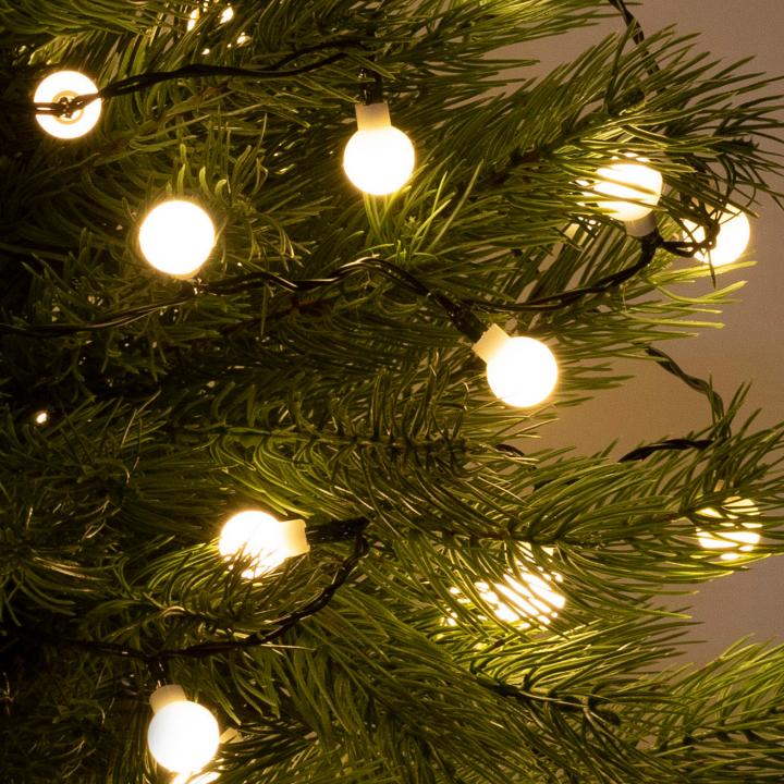 home kii 50b/ww led es gömb fényfüzér, 4 m / 50 db melegfehér led, állófényű, zöld vezeték, hálózati adapter, beltéri kivitel