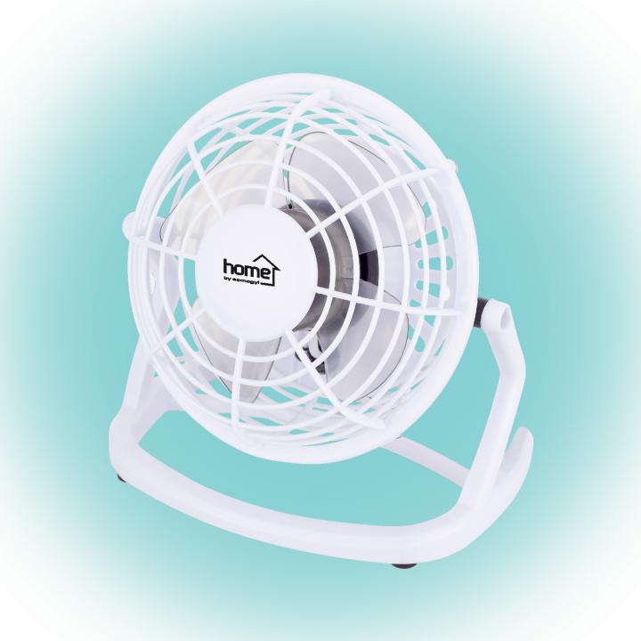 home tf 10 usb/wh asztali ventilátor, 2,5 w, 10 cm es lapátátmérő, 1 fokozat, 1,4 m usb vezeték, fehér