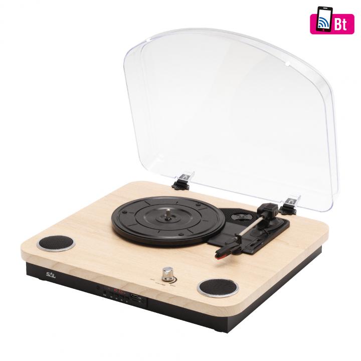 sal rrt 12b lemezlejátszó, multimédia lejátszó, 3 féle fordulatszám, kerámia hangszedő, bt, fm rádió, aux, usb/microsd, eq