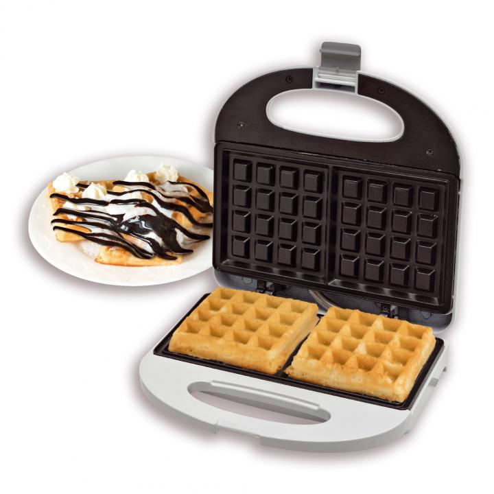 home hg gs 21 gofrisütő, teljesítmény 750 w, tapadásmentes sütőfelület, egyszerre két gofri készíthető