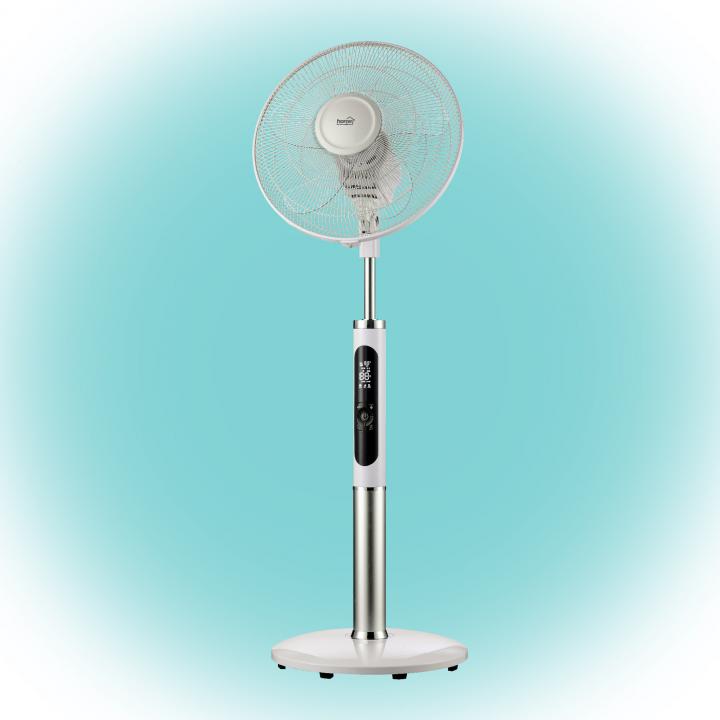 home sfr 40 3d álló ventilátor, 60 w, 3 fokozat, 40 cm es lapátátmérő, 3d s oszcillálás, távirányító, átlátszó lapát, led kijelző, fehér