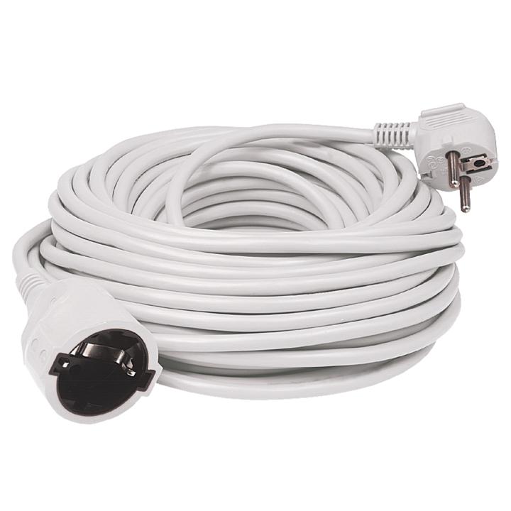 home nv 2 5/wh/1,5 hosszabító, 5 m, h05vv f 3g1,5 mm2 kábel, ip 20 kivitel, 250v~/16a/3680w, pipa alakú dugó és egyenes lengő aljzat, fehér színű