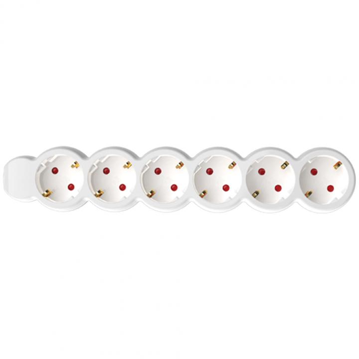 home nv 6/wh hálózati elosztó, 1,5 m, h05vv f 3g1,0 mm2 kábel, ip20 kivitel, 6 védőérintkezős aljzat, max. 3500w, fehér