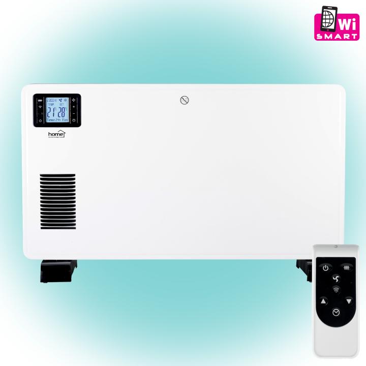 home fk 350 wifi szabadon álló smart konvektor fűtőtest, 1000w/1300w/2300w, távirányító, fagyőr funkció, fehér