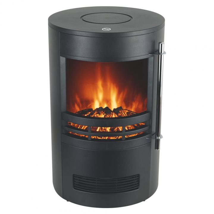 home fkk 14 szabadon álló elektromos kandalló, 1000w/2000w, fekete