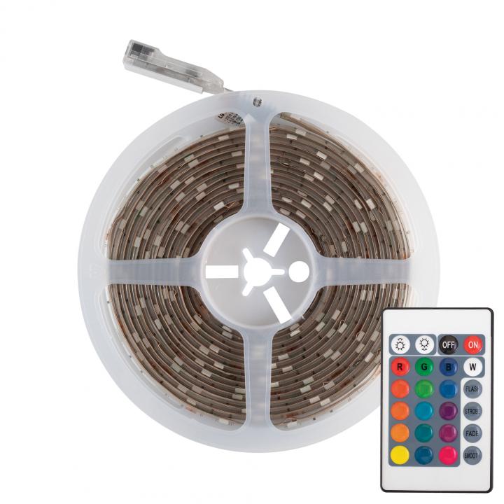 home ls 5000rgb rgb led szalag szett, 30 db smd 5050 led/m, ragasztható, 5m, 400 lm/m, 4,8 w/m
