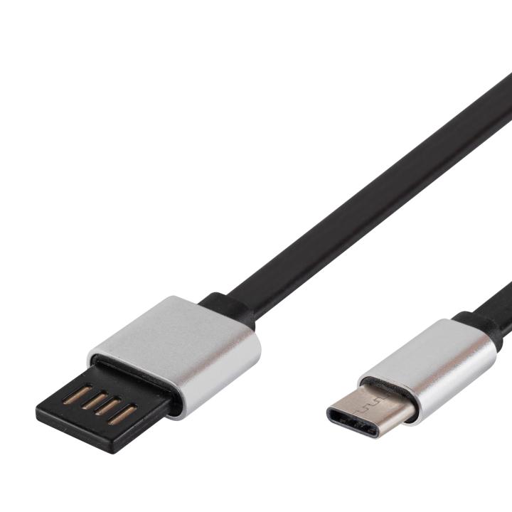 home usbf c2 töltőkábel, usb a/usb c, fordítható usb a, 2m, 2,1a, adatkábel