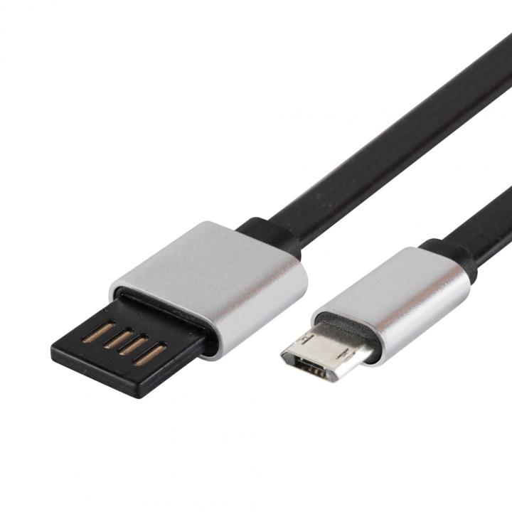 home usbf 2 töltőkábel, 2 oldalú, fordítható, usb a dugó, microusb b dugó, 2m, 2,1a, adatkábel