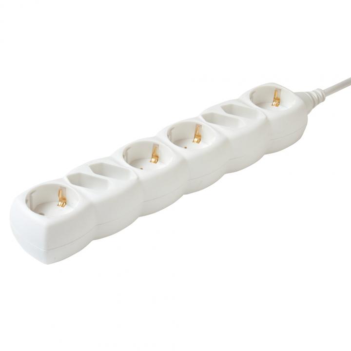 home nv 18 3/wh/1,5 hálózati elosztó, 3 m, h05vv f 3g1,5 mm2 kábel, ip 20 kivitel, 4 védőérintkezős és 4 euro aljzat, max. 3500w, fehér