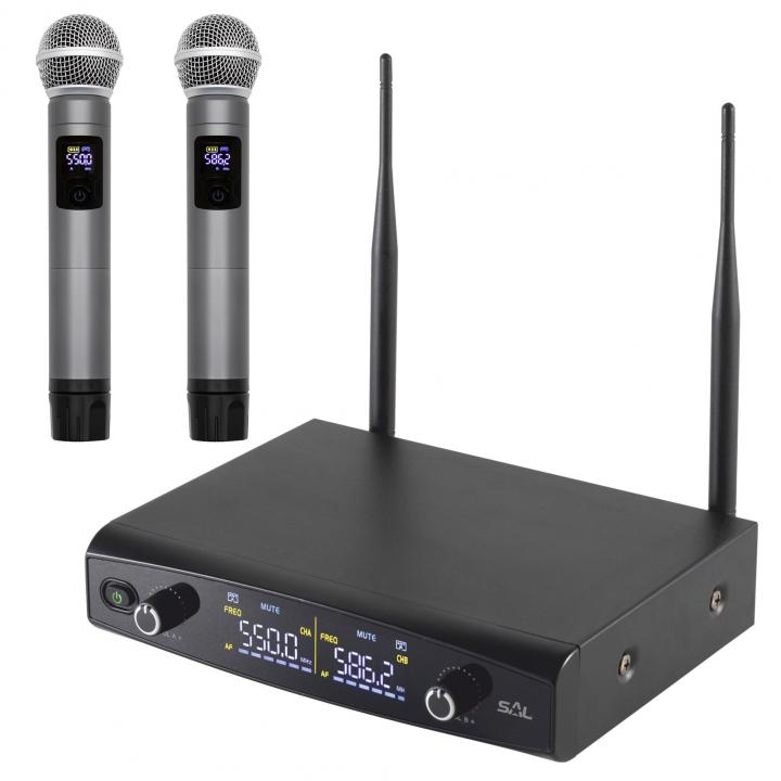 sal mvn 600 vezeték nélküli mikrofonszett, digitális zajszűrés, 2x30 csatorna, ~80 m hatótáv, uhf frekvenciasáv