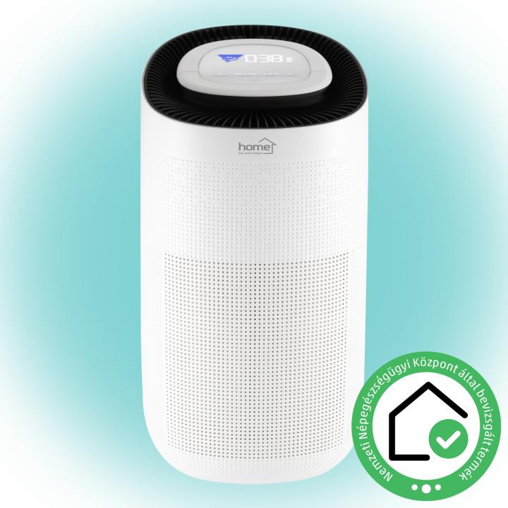 home air 50 légtisztító, ajánlott szobaméret: max. 50 m2, légszállítás: 400 m3/óra, előszűrő, hepa szűrő, szénszűrő, 3 fokozat, pm2,5 szenzor