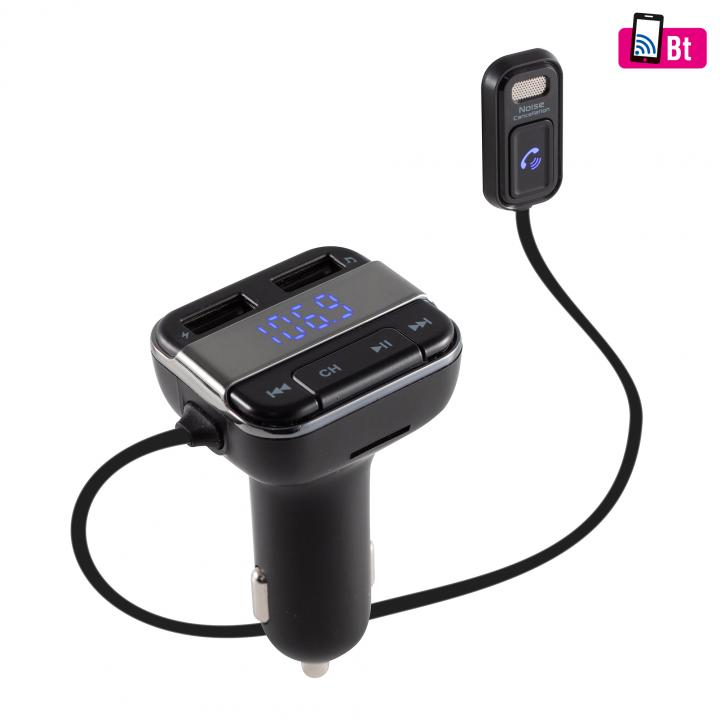 sal fmbt mic autós kihangosító és töltő, beépített vezetékes mikrofon, feszültségmérő, siri, google assistant, dupla usb gyorstöltő