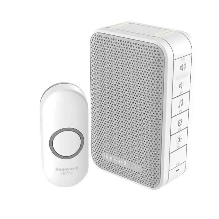 honeywell home dc313n vezeték nélküli csengő, 150m hatótáv, 6 dallam, led jelzőfény, ip55 nyomógomb, elemes tápellátás