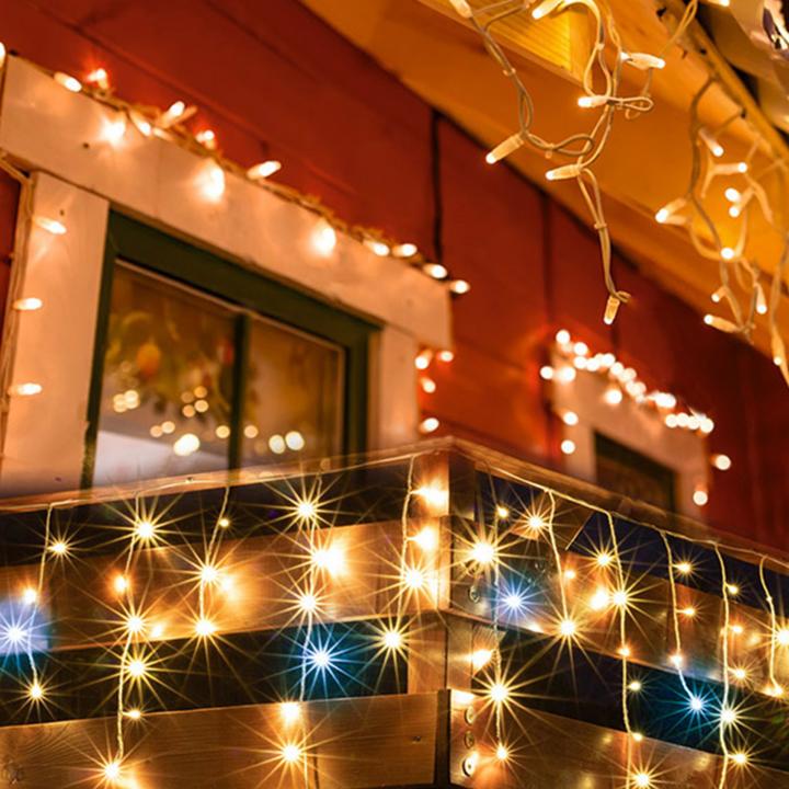 home dlfj 200f/ww led es sziporkázó fényfüggöny, 5 m / 200 db melegfehér led, állófényű, fehér vezeték, sorolható, kül és beltéri kivitel