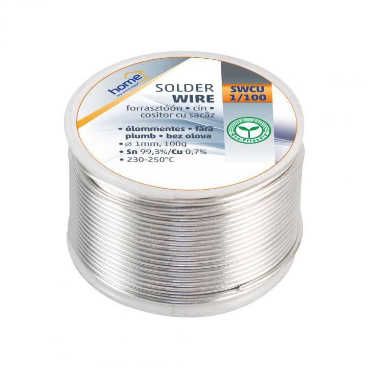 home swcu 1/100 forrasztóón 1mm, 100g, európai gyártótól származó kiváló minőségű forrasztóón, összetétel: sn/pb: 60/40%, gyanta: 2,0%
