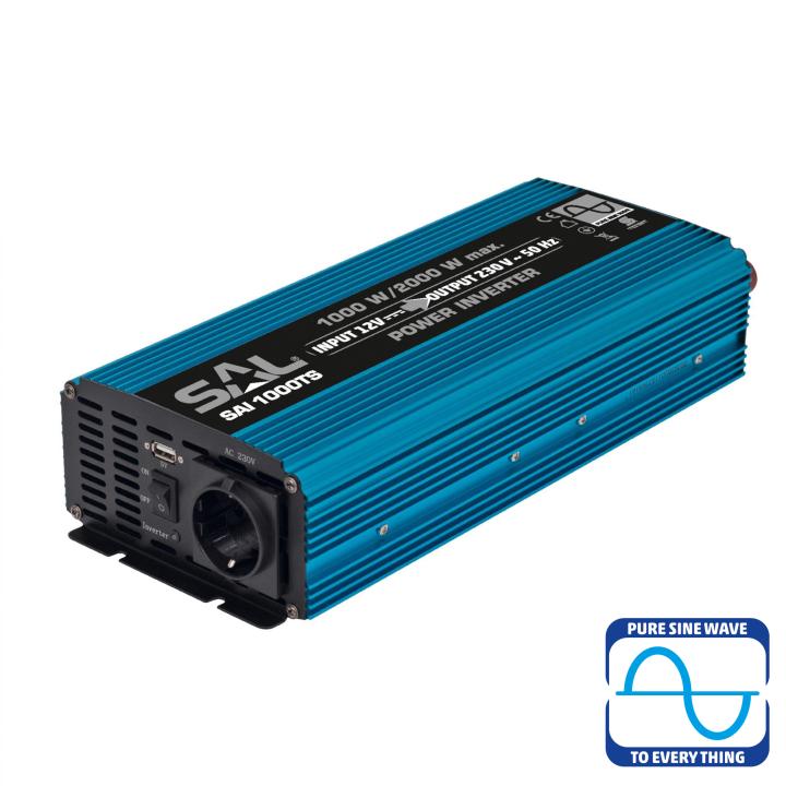 sal sai 1000ts tiszta szinuszos feszültségátalakító, 1000 w, inverter, 2,1 a usb gyorstöltő, gyermekzár