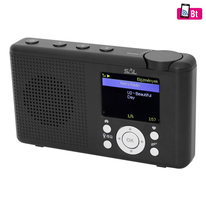 sal inr 3000 internetrádió, 4 in 1, 2 w hangszóró, világrádió, fm rds, bt, média center hálózati zenetár, eq