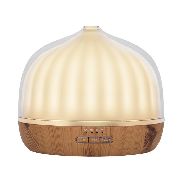 home ad 500 aromadiffúzor, ultrahangos hidegpárásító, 500 ml kapacitás, önállóan is használható világítás, melegfehér fény, tartozék hálózati adapter