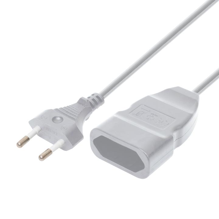 home nv 12 5/wh euro kéteres hosszabbító, 5 m, h03vvh2 f 2x0,75 mm2 kábel, 250v~/2,5a/max.575w, fehér színű