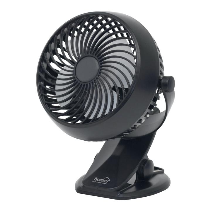 home clf 10/bk csíptetős, akkumulátoros ventilátor, 3 fokozat, 10 cm es lapátátmérő, állítható fejrész, 1800 mah li ion akkumulátor, fekete