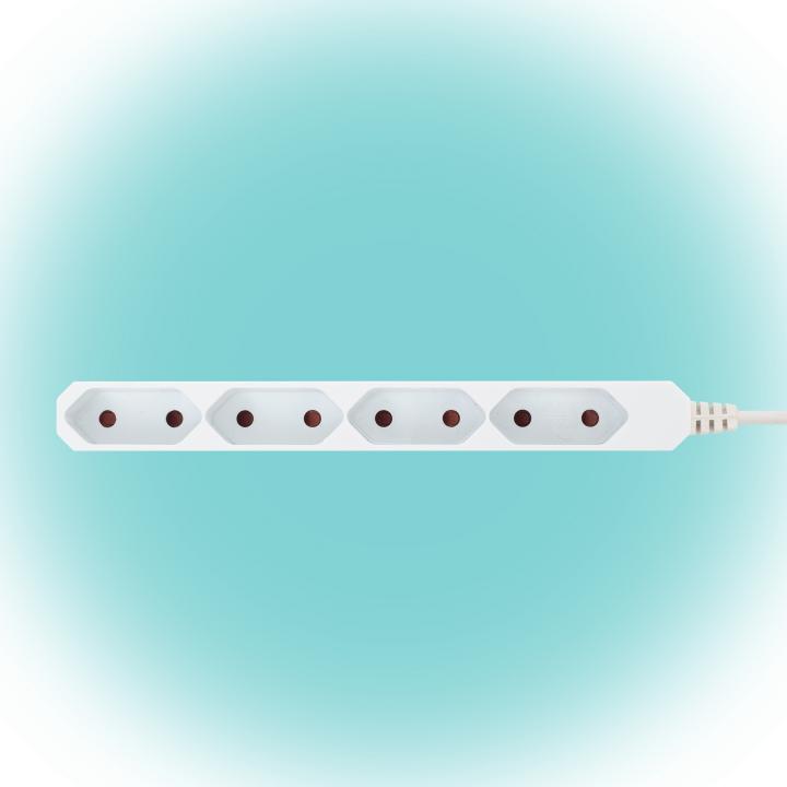 home nv 4e 5/wh euro hálózati elosztó, 5 m, h05vvh2 f 2 x 0,75 mm2, 4 védőérintkezős euro aljzat, max. 2300 w, fehér