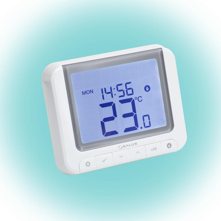 salus rt520 vezetékes szobatermosztát, opentherm csatlakozó, kontaktus kimenet, lcd, pin kód, szerviz figyelmeztető, 5 32,5 °c