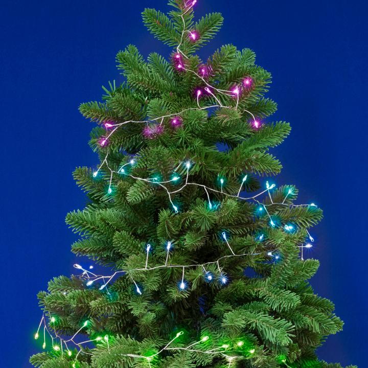 isparkle leds120v c micro led es cluster fényfüzér, 3 m / 120 db rgb led, applikációval vezérelhető, smart, kül és beltéri kivitel