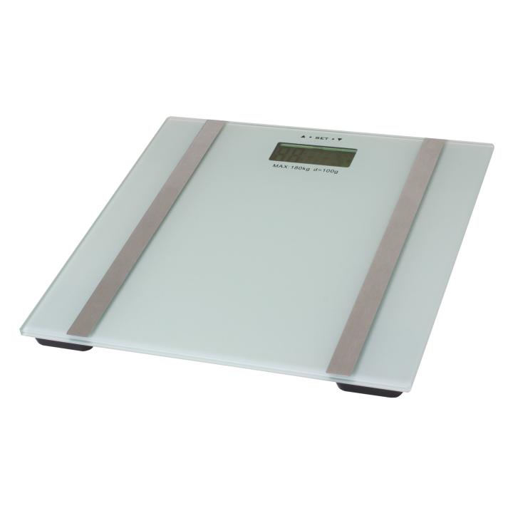 home hg fmz 18 fürdőszobai mérleg, méréshatár 180 kg, mérési pontosság 100 g, lcd kijelző, testzsír, testhidratáltság, izomtömeg meghatározás