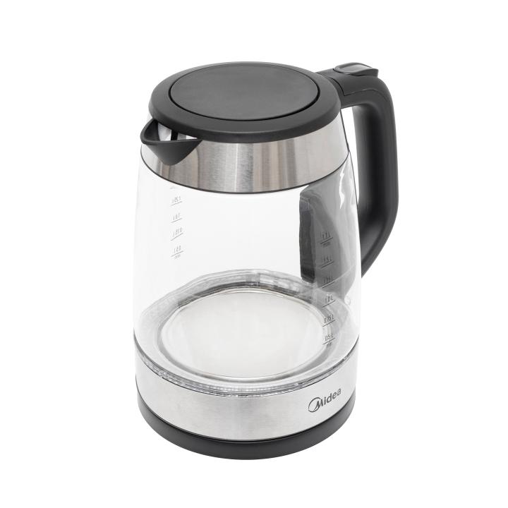 midea mk 17g03a2 üveg vízforraló, max. 2200 w, 1,7 literes, vezetéktároló, kék megvilágítás