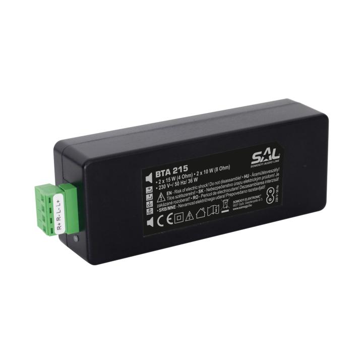 sal bta 215 vezeték nélküli bt erősítő, 2x15 w / 4 ohm, 2x10 w / 8 ohm, 20 hz 20.000 hz